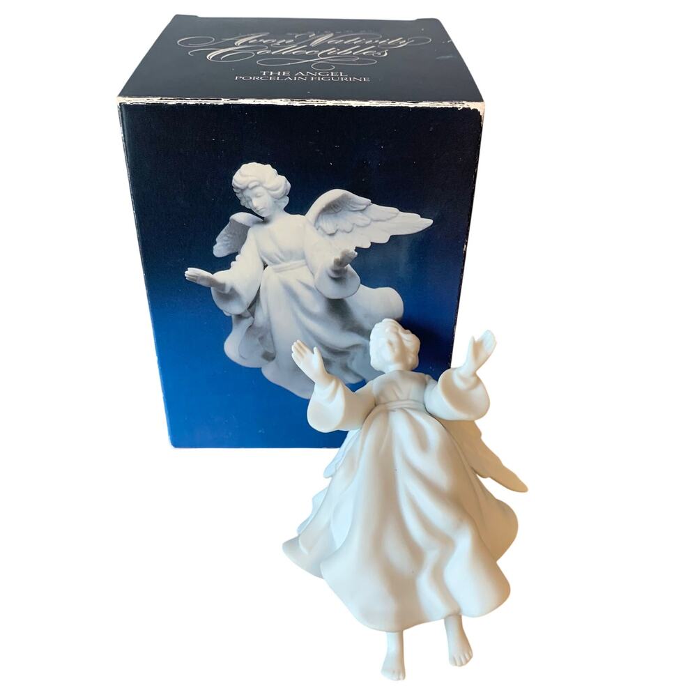 Avon Nativity Collectibles Vintage 1985 The Angel Flying Hanging White Porcelain